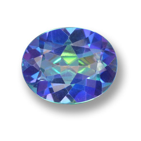 2.85캐럿 천연 멀티컬러 미스틱 토파즈, 타원형 컷, 10.1×8.1 mm, VVS-VS