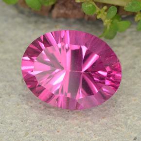 2.24캐럿 천연 다크 핑크 미스틱 토파즈, 타원형 컷, 9.2×7.2 mm, VS-SI