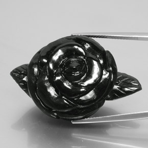 81.11캐럿 천연 녹빛 블랙 네프라이트, 멋진 모양, 39.5×25.5 mm, 불투명체