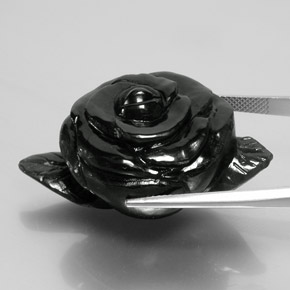 81.11캐럿 천연 녹빛 블랙 네프라이트, 멋진 모양, 39.5×25.5 mm, 불투명체