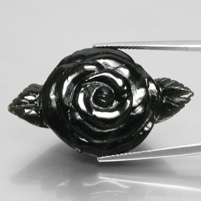 57.95캐럿 천연 녹빛 블랙 네프라이트, 멋진 모양, 38.8×23.7 mm, 불투명체