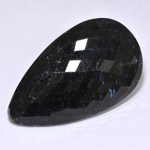 45.28캐럿 천연 검정색 누우마이트, 배 모양, 40.2×23.9 mm, 불투명체