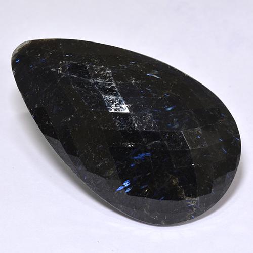 45.28캐럿 천연 검정색 누우마이트, 배 모양, 40.2×23.9 mm, 불투명체