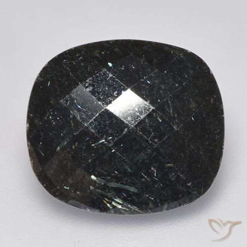 13.34ct 자연스러운 블루 스파클이 있는 블랙 누움마이트, 방석, 불투명체