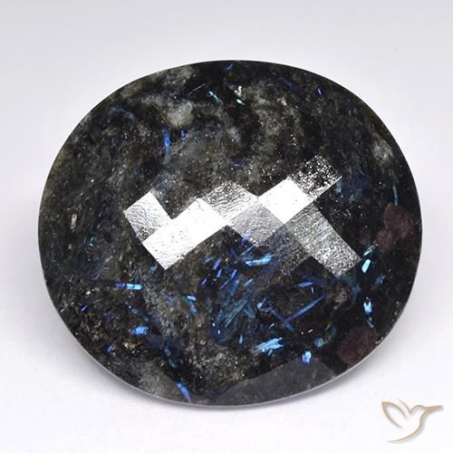 42.52ct 자연스러운 블루 스파클이 있는 블랙 누움마이트, 타원형, 불투명체