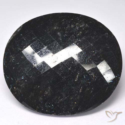 68.17ct 자연스러운 블루 스파클이 있는 블랙 누움마이트, 타원형, 불투명체