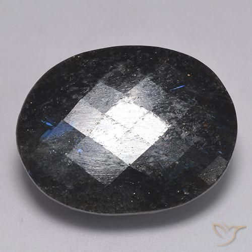 32.32ct 자연스러운 블루 스파클이 있는 블랙 누움마이트, 타원형, 불투명체
