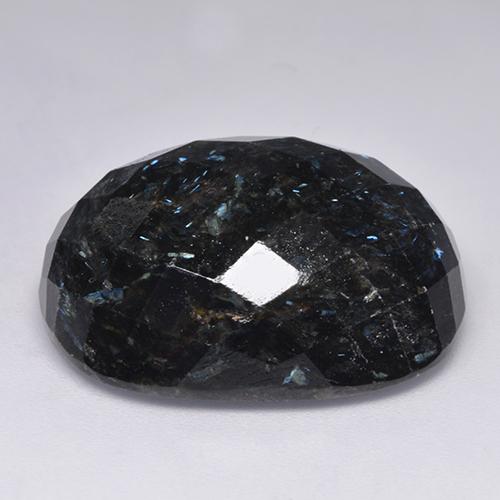 45.83캐럿 천연 블루 스파클이 있는 블랙 누우마이트, 쿠션 컷, 24.9×20.6 mm, 불투명체