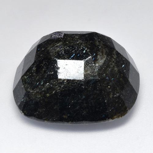 33.49캐럿 천연 블루 스파클이 있는 블랙 누우마이트, 쿠션 컷, 20.8×19.8 mm, 불투명체