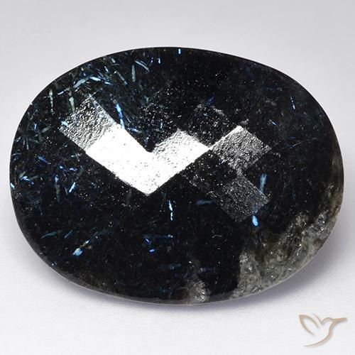 38.94ct 자연스러운 검은색 누움마이트, 타원형, 불투명체