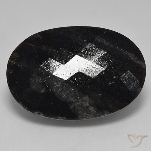 24.70ct 자연스러운 블루 스파클이 있는 블랙 누움마이트, 타원형, 불투명체