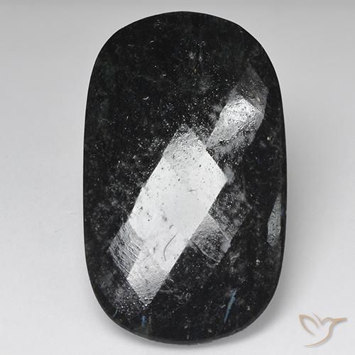27.33ct 자연스러운 블루 스파클이 있는 블랙 누움마이트, 방석, 불투명체