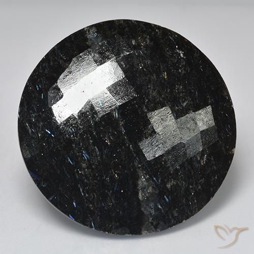 50.90ct 자연스러운 블루 스파클이 있는 블랙 누움마이트, 둥근, 불투명체