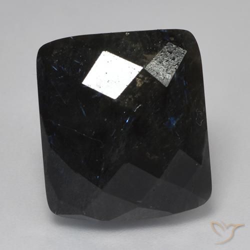 14.54ct 자연스러운 블루 스파클이 있는 블랙 누움마이트, 방석, 불투명체