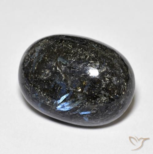 20.81ct 자연스러운 검은색 누움마이트, 타원형, 불투명체