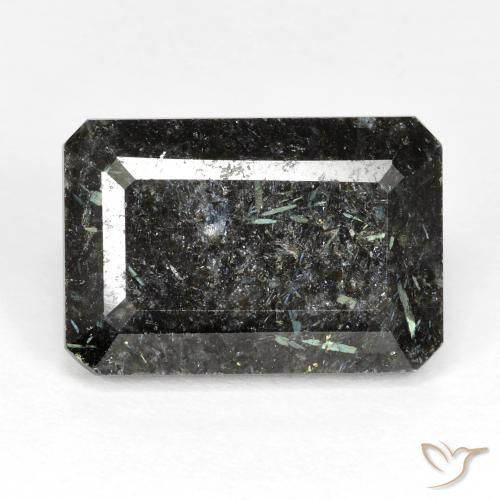 16.29ct 자연스러운 검은색 누움마이트, 에메랄드 컷, 불투명체