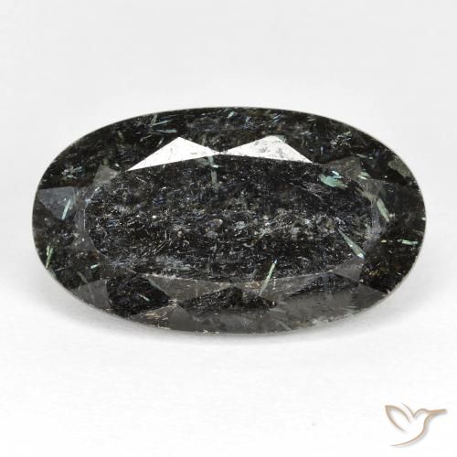 19.24ct 자연스러운 검은색 누움마이트, 타원형, 불투명체