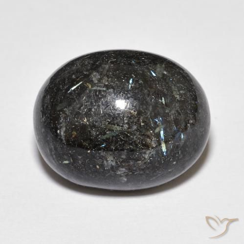 14.14ct 자연스러운 블루 스파클이 있는 블랙 누움마이트, 타원형, 불투명체
