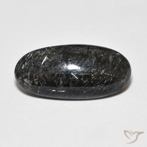 7.87ct 자연스러운 블루 스파클이 있는 블랙 누움마이트, 타원형, 불투명체