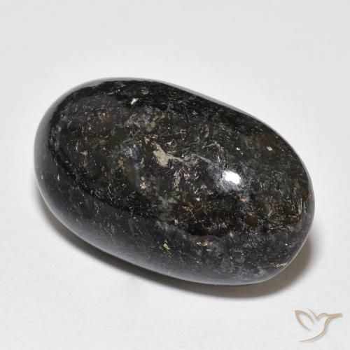 23.04ct 자연스러운 블루 스파클이 있는 블랙 누움마이트, 타원형, 불투명체