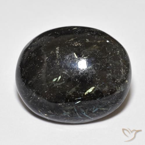 23.53ct 자연스러운 블루 스파클이 있는 블랙 누움마이트, 타원형, 불투명체