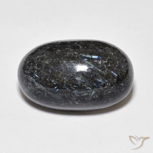 14.96ct 자연스러운 블루 스파클이 있는 블랙 누움마이트, 타원형, 불투명체