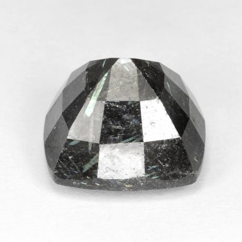 12.07캐럿 천연 블루 스파클이 있는 블랙 누우마이트, 쿠션 컷, 13.2×12.5 mm, 불투명체