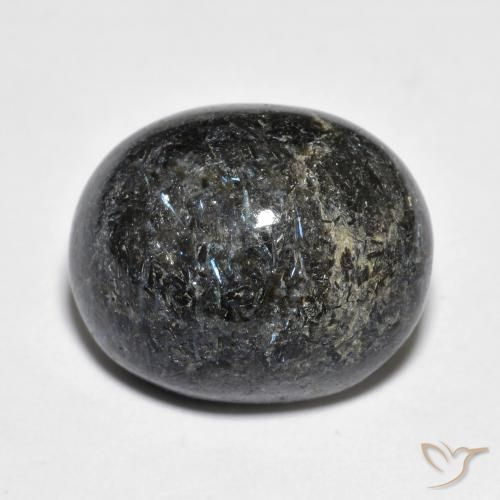 14.55ct 자연스러운 블루 스파클이 있는 블랙 누움마이트, 타원형, 불투명체