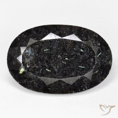 21.59ct 자연스러운 블루 스파클이 있는 블랙 누움마이트, 타원형, 불투명체