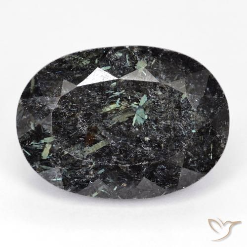 29.76ct 자연스러운 블루 스파클이 있는 블랙 누움마이트, 타원형, 불투명체