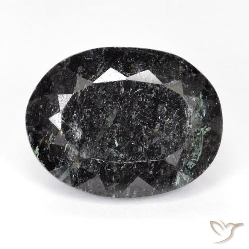 20.28ct 자연스러운 블루 스파클이 있는 블랙 누움마이트, 타원형, 불투명체