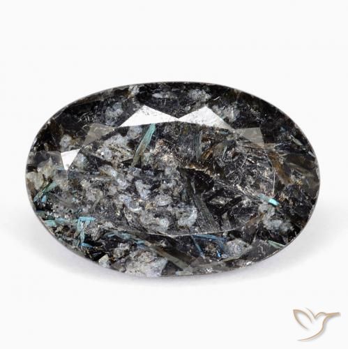 21.56ct 자연스러운 블루 스파클이 있는 블랙 누움마이트, 타원형, 불투명체