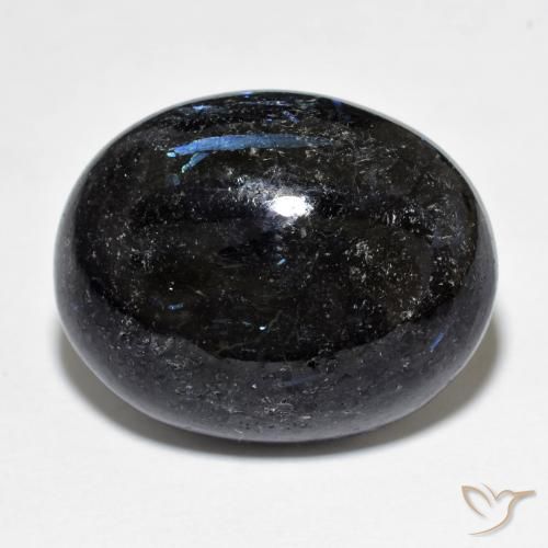 21.81ct 자연스러운 블루 스파클이 있는 블랙 누움마이트, 타원형, 불투명체