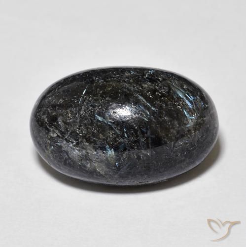 13.23ct 자연스러운 블루 스파클이 있는 블랙 누움마이트, 타원형, 불투명체