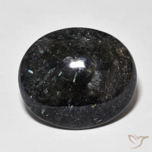 18.31ct 자연스러운 블루 스파클이 있는 블랙 누움마이트, 타원형, 불투명체