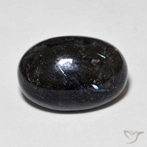 12.71ct 자연스러운 블루 스파클이 있는 블랙 누움마이트, 타원형, 불투명체