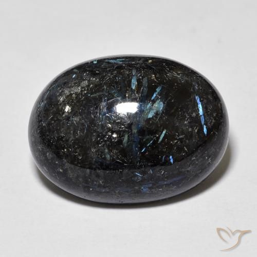 17.50ct 자연스러운 블루 스파클이 있는 블랙 누움마이트, 타원형, 불투명체
