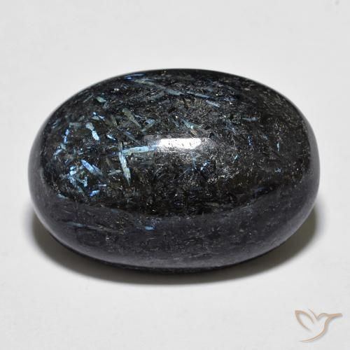 20.13ct 자연스러운 블루 스파클이 있는 블랙 누움마이트, 타원형, 불투명체