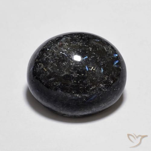 6.95ct 자연스러운 블루 스파클이 있는 블랙 누움마이트, 타원형, 불투명체
