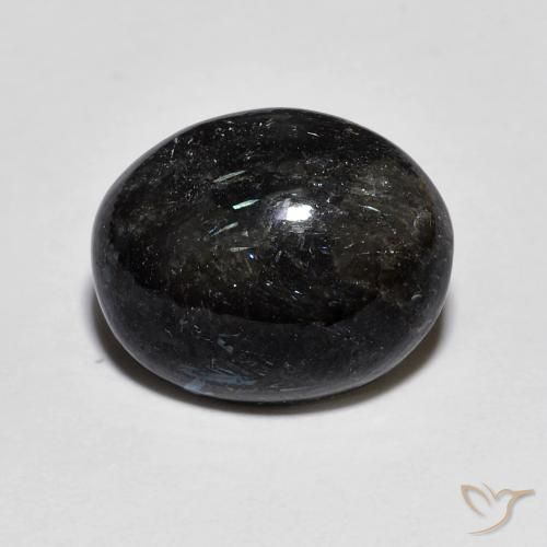 8.00ct 자연스러운 블루 스파클이 있는 블랙 누움마이트, 타원형, 불투명체