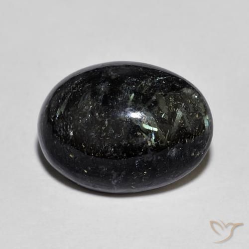 8.46ct 자연스러운 블루 스파클이 있는 블랙 누움마이트, 타원형, 불투명체