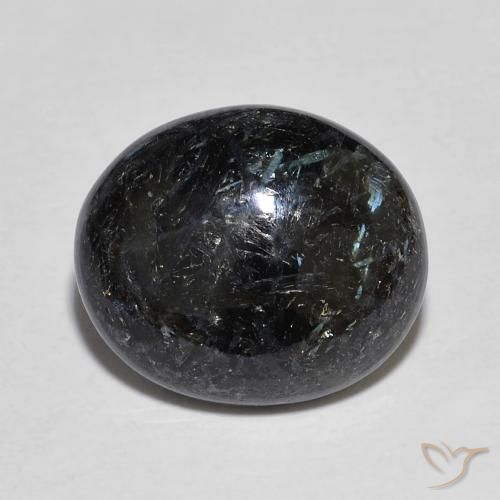 6.96ct 자연스러운 블루 스파클이 있는 블랙 누움마이트, 타원형, 불투명체