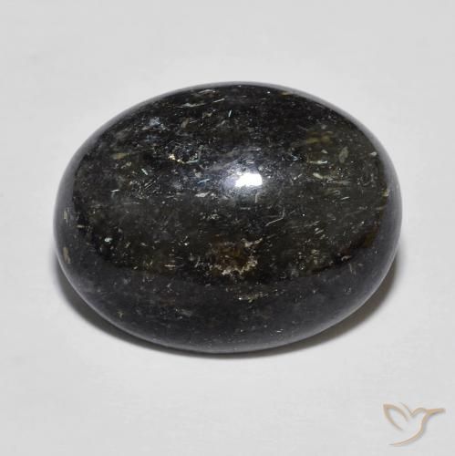 12.15ct 자연스러운 블루 스파클이 있는 블랙 누움마이트, 타원형, 불투명체