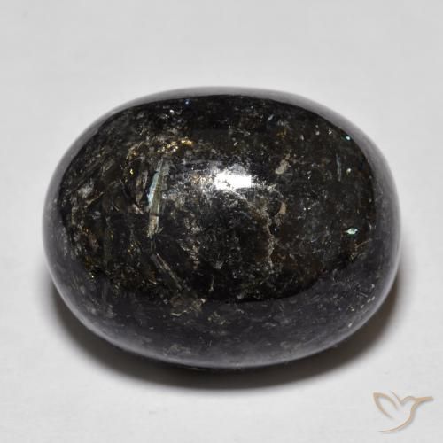27.76ct 자연스러운 블루 스파클이 있는 블랙 누움마이트, 타원형, 불투명체