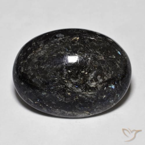 19.33ct 자연스러운 블루 스파클이 있는 블랙 누움마이트, 타원형, 불투명체