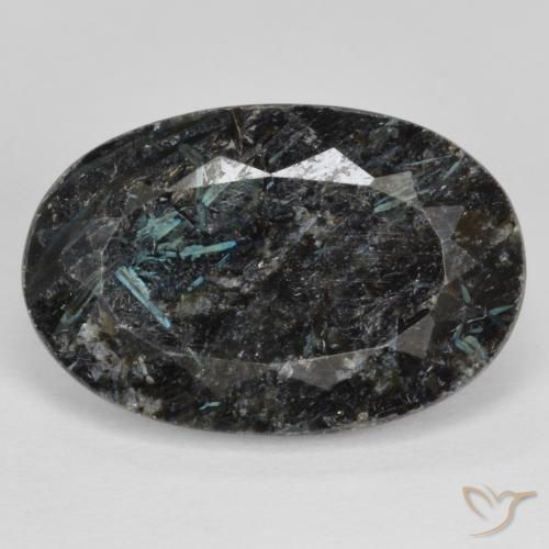 14.70ct 자연스러운 블루 스파클이 있는 블랙 누움마이트, 타원형, 불투명체