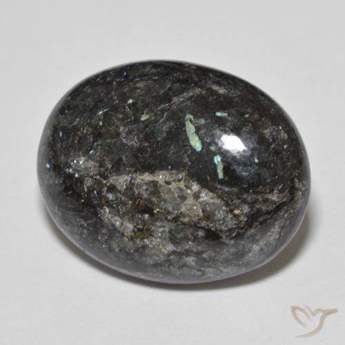 13.73ct 자연스러운 블루 스파클이 있는 블랙 누움마이트, 타원형, 불투명체