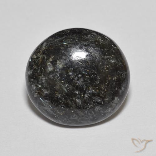 6.17ct 자연스러운 블루 스파클이 있는 블랙 누움마이트, 타원형, 불투명체