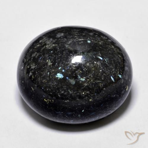 21.70ct 자연스러운 블루 스파클이 있는 블랙 누움마이트, 타원형, 불투명체