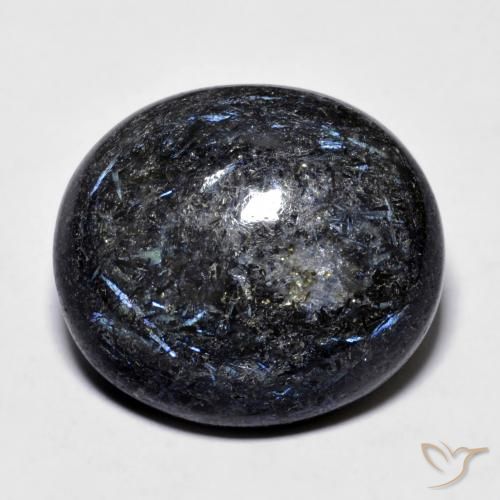 23.76ct 자연스러운 블루 스파클이 있는 블랙 누움마이트, 타원형, 불투명체